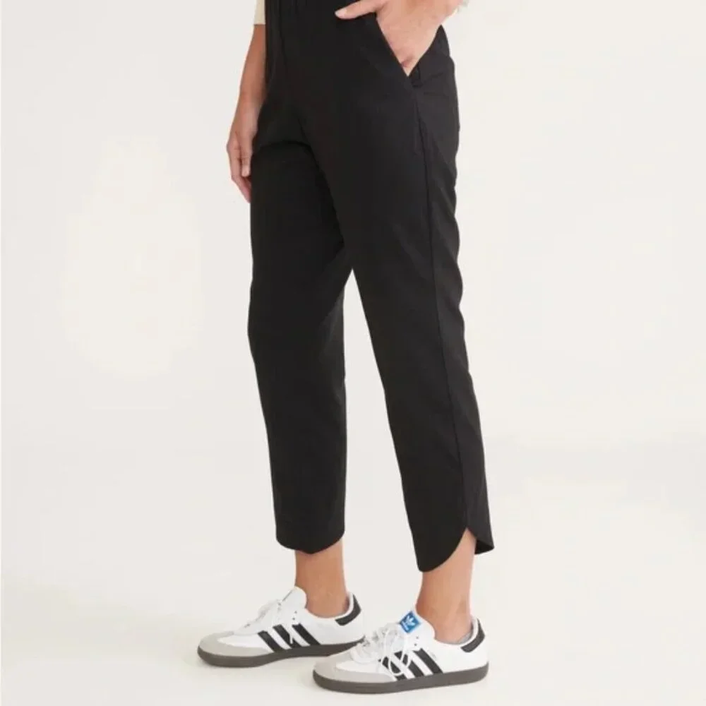 Marine Layer Allison Pants Trousers Black size L Minimalist Casual Sustainable - Picture 2 of 13